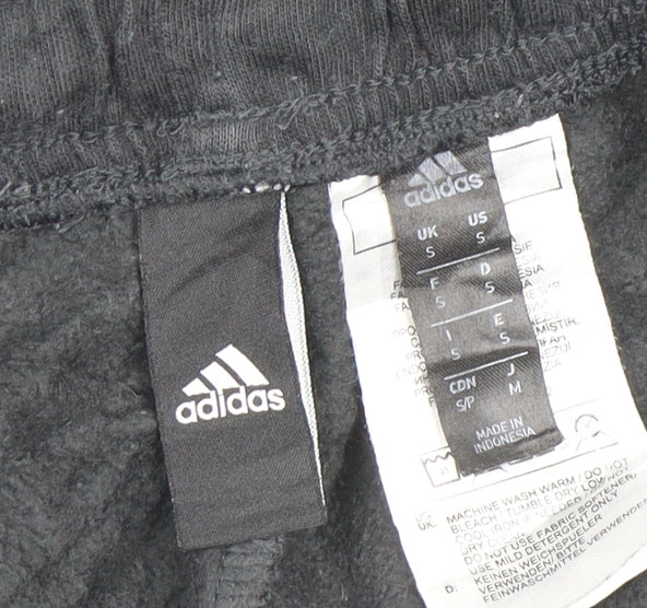 Adidas Men's Black Jogger Trousers S Regular Fit Elastic Waist