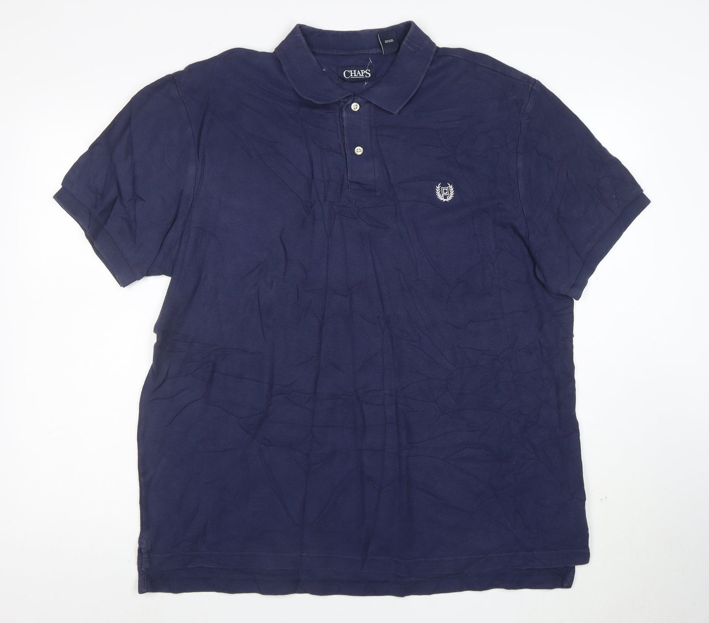 Chaps Men's Blue XL Cotton Short Sleeve Polo Shirt