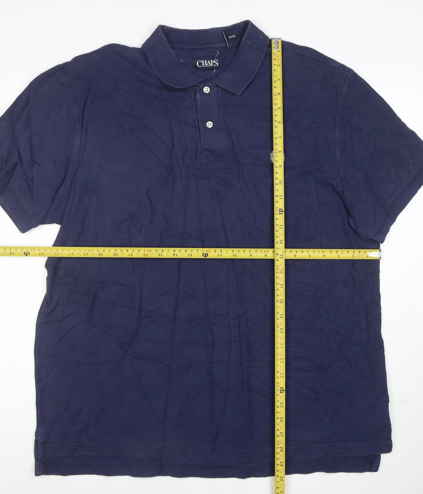 Chaps Men's Blue XL Cotton Short Sleeve Polo Shirt