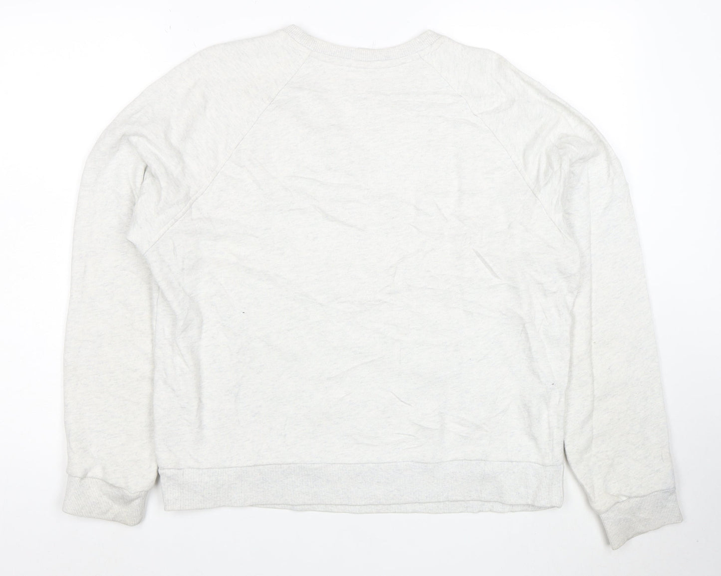 Reebok Mens White L Pullover Crew Neck Sweatshirt