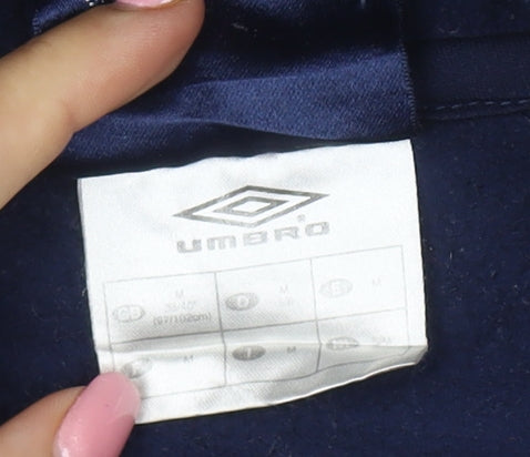Umbro Mens Navy Blue Pullover Hoodie M Cotton Logo Sportswear