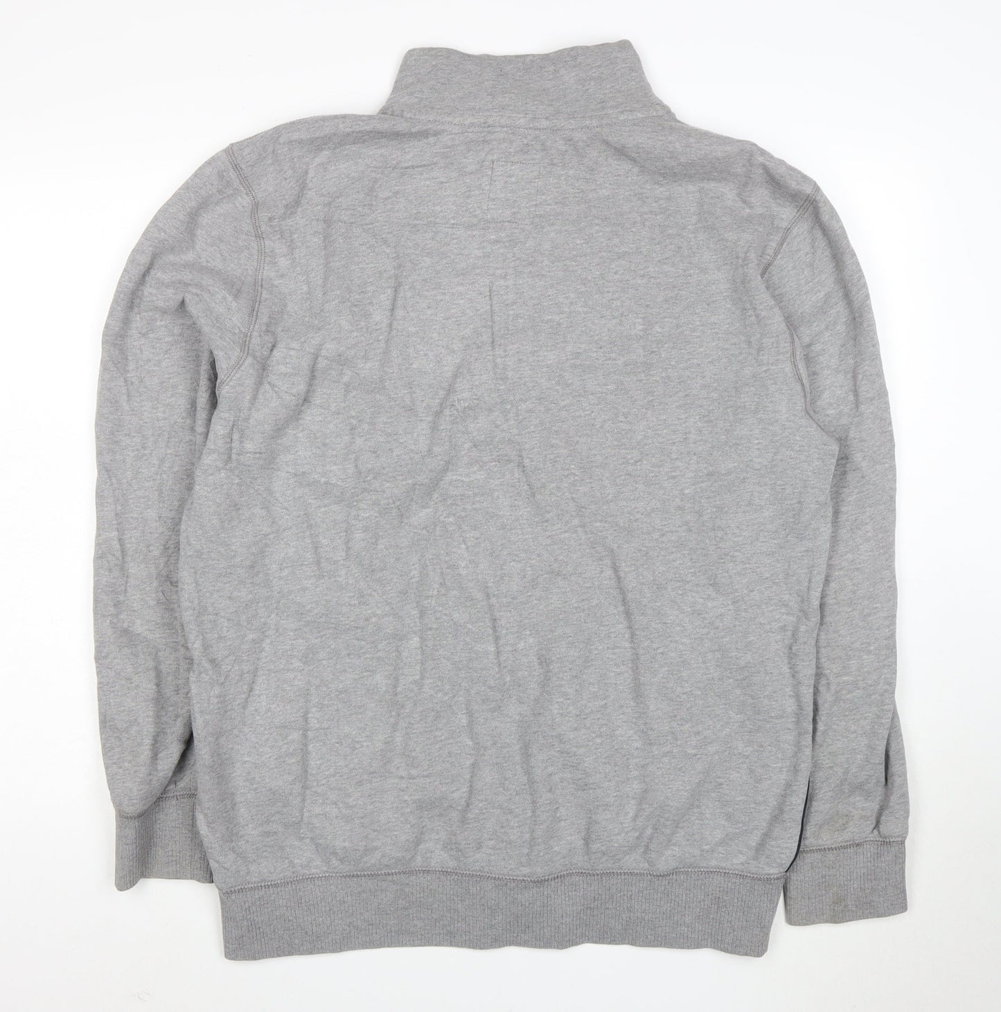 Napapijri Men's Grey 2XL Full Zip Embroidered Fleece Sweatshirt