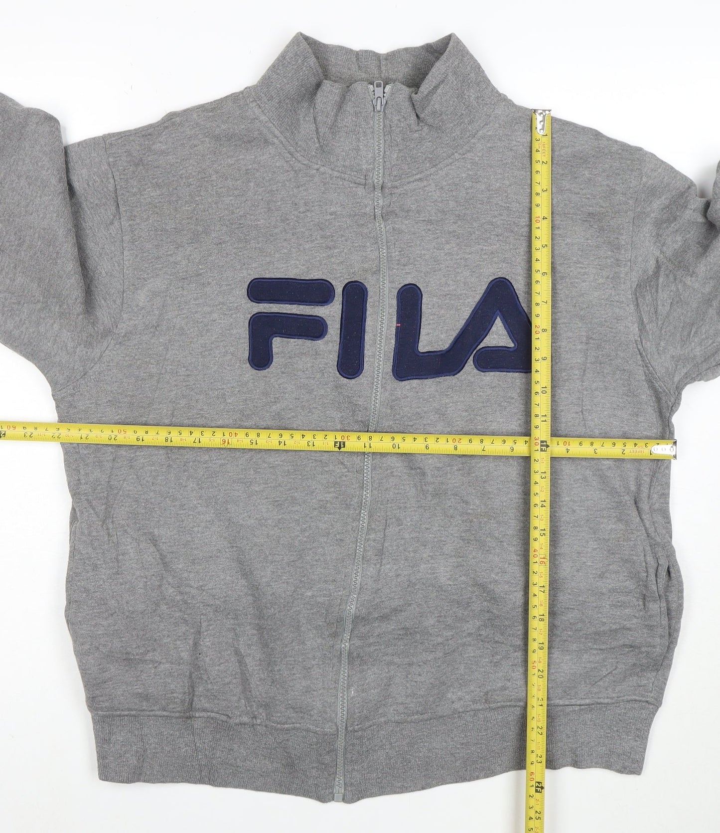 FILA Men's Grey Full Zip Logo Sweatshirt Size L