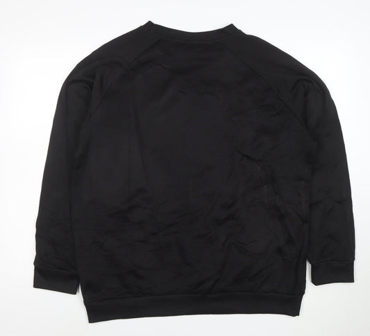 Tommy Sport Womens Black Crew Neck Pullover Sweatshirt Size M