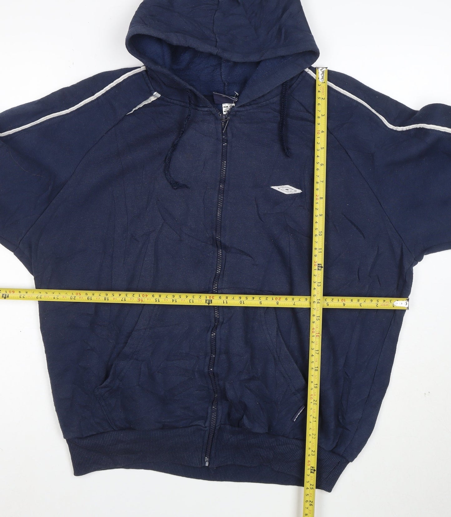 Umbro Women Navy Blue Full Zip Hoodie Size L Polyester Cotton