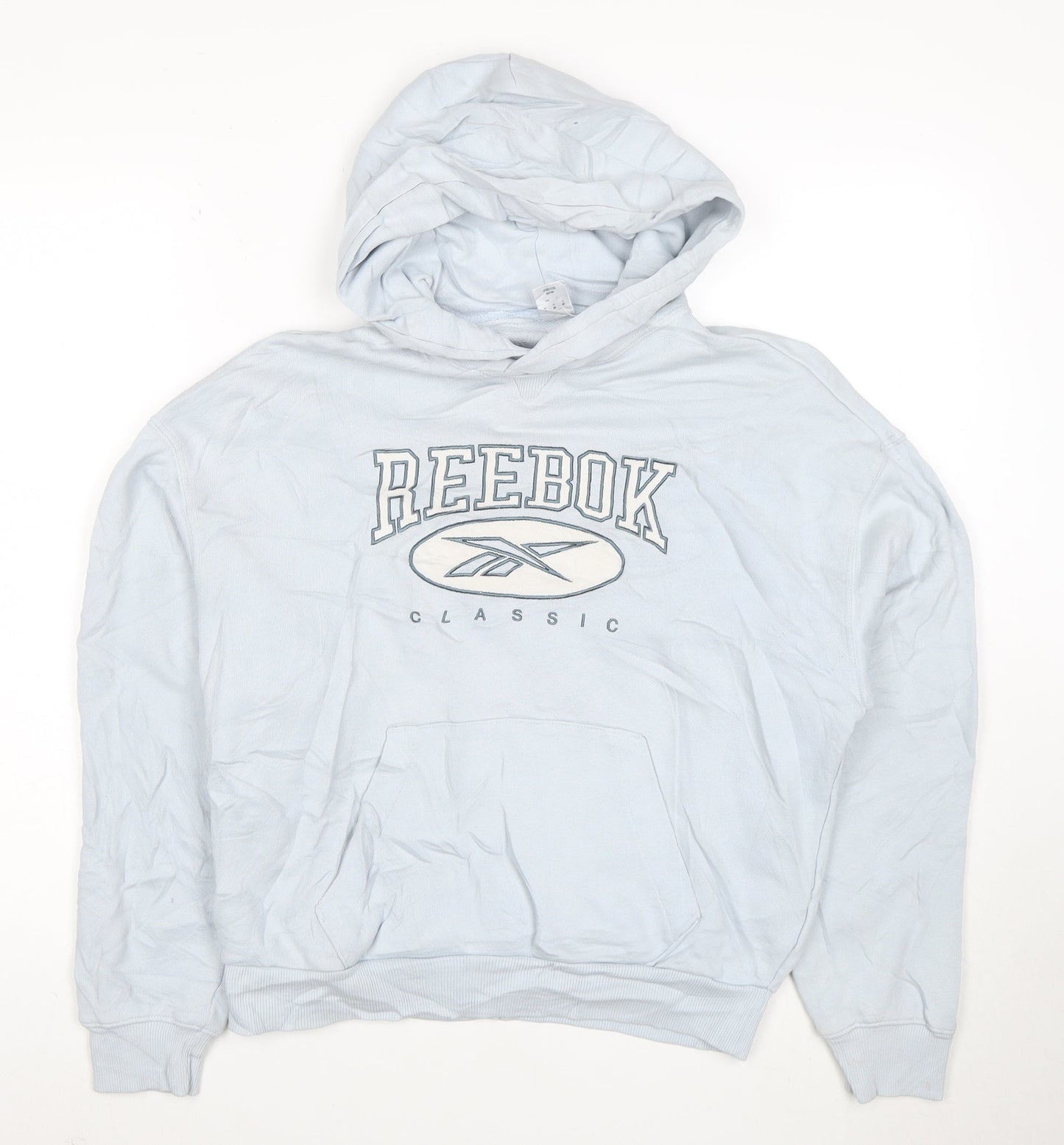 Reebok Men's Blue Pullover Hoodie XS Classic Logo Cotton Sweatshirt