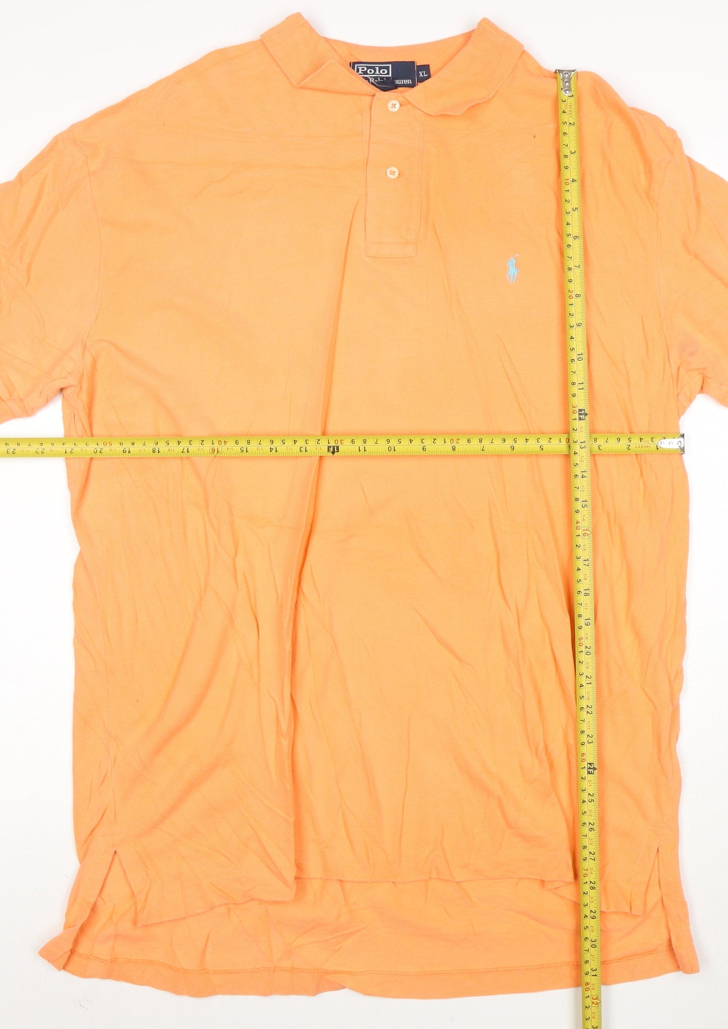 Ralph Lauren Men's Orange Cotton Polo Shirt XL Classic Fit