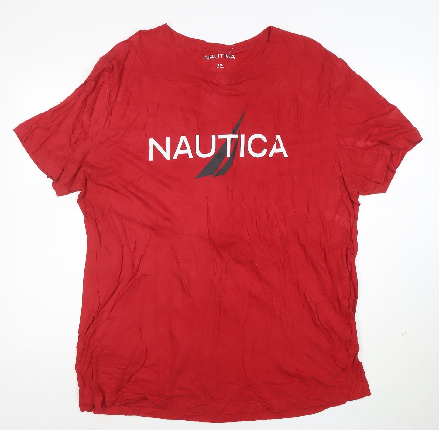 Nautica Men's Red 2XL Graphic Logo Crew Neck T-Shirt