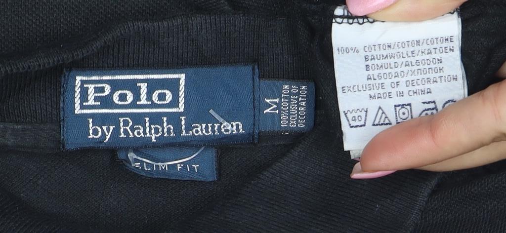 Polo Ralph Lauren Men's Black Slim Fit Long Sleeve Cotton Polo Shirt M