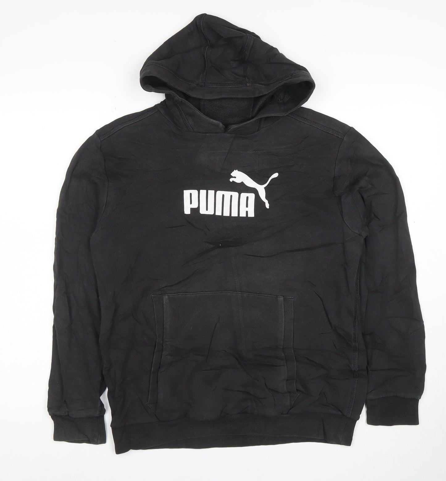 Puma Mens Black XL Pullover Hoodie with Logo Front