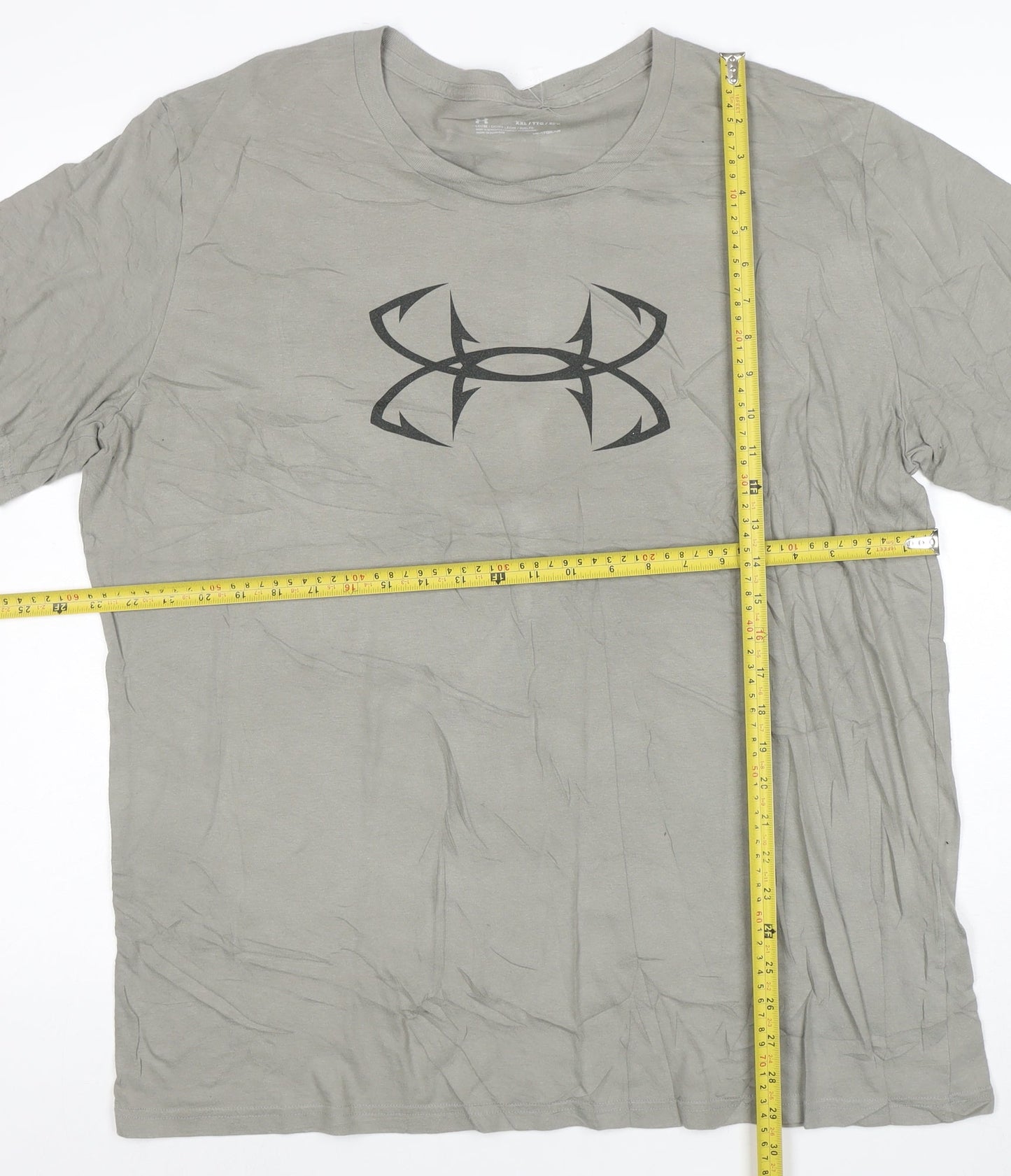 Under Armour Mens Grey 2XL HeatGear Sports T-Shirt Short Sleeve