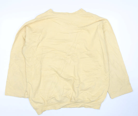 Timberland Women Beige Crew Neck Pullover Sweatshirt L Cotton Blend