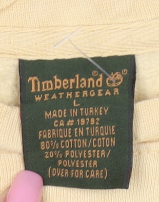 Timberland Women Beige Crew Neck Pullover Sweatshirt L Cotton Blend