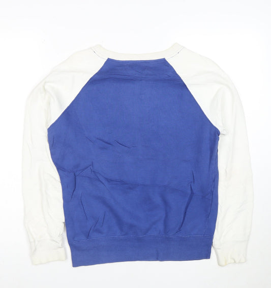 adidas Girls Blue & White Graphic Pullover Sweatshirt 14 Years