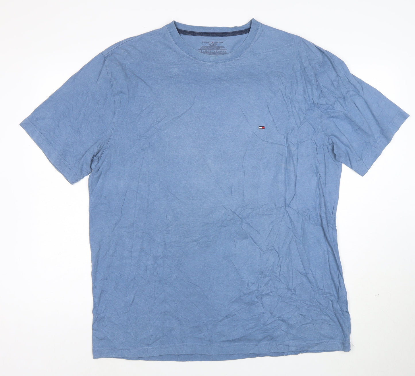 Tommy Hilfiger Men Blue XL Crew Neck Cotton T-Shirt
