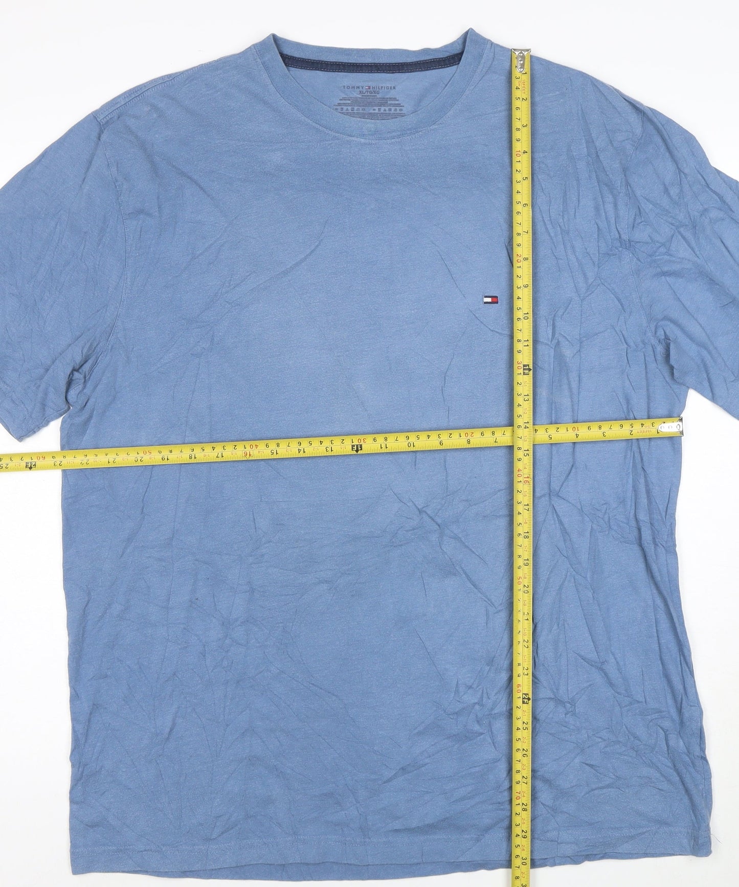 Tommy Hilfiger Men Blue XL Crew Neck Cotton T-Shirt