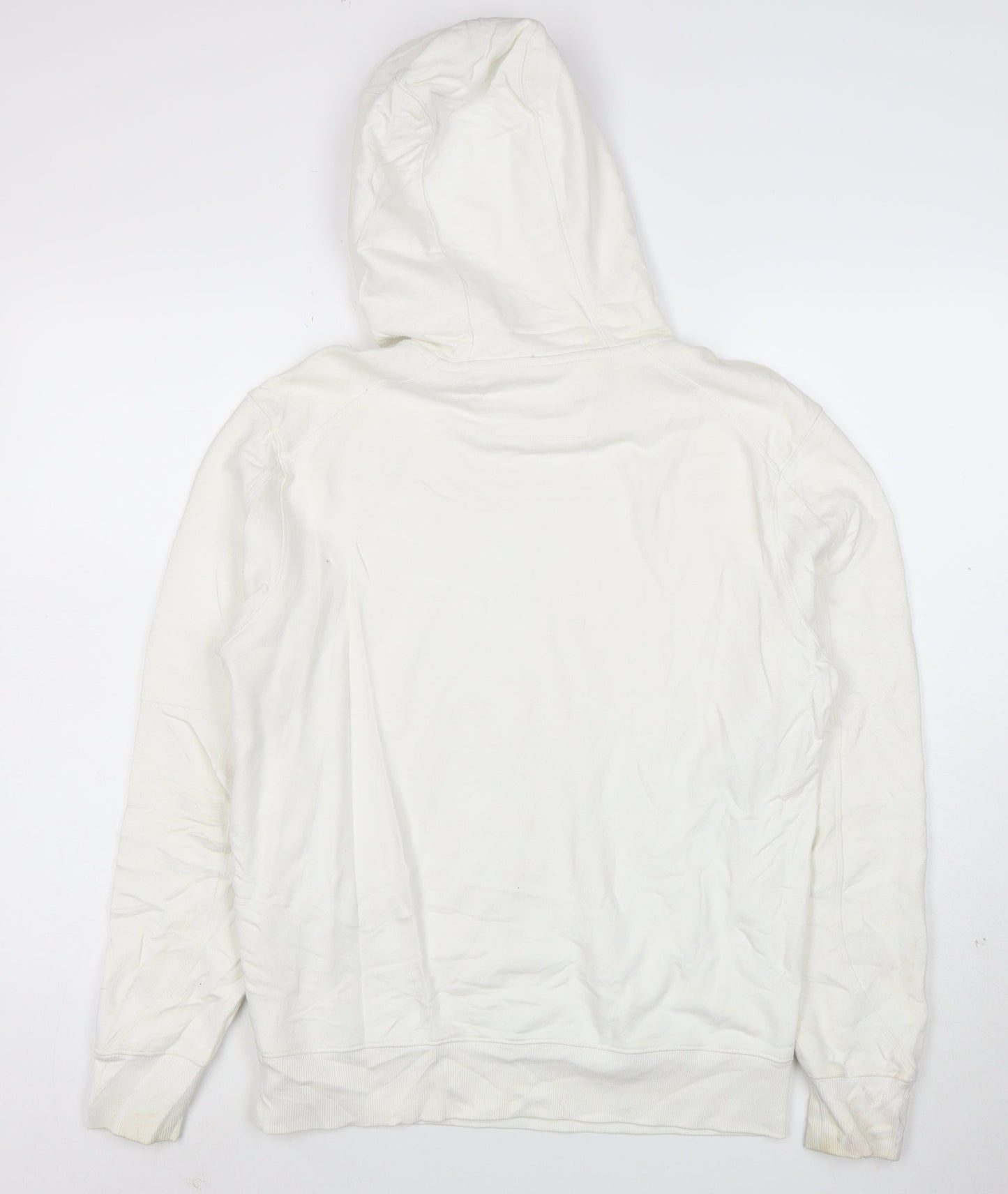 C.P. Company Men's White Pullover Hoodie M Logo Outdoor Style