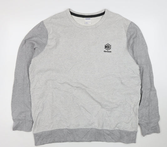 Reebok Men’s Grey 2XL Pullover Crew Neck Sweatshirt