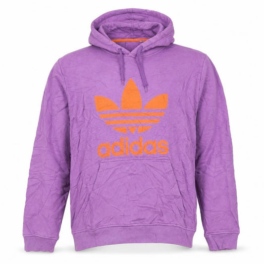 Adidas Men's Purple Pullover Hoodie L Sports Logo Cotton