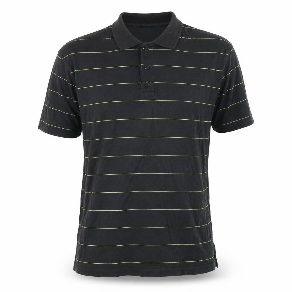 Carhartt Men's Black XL Striped Cotton Short Sleeve Polo Shirt