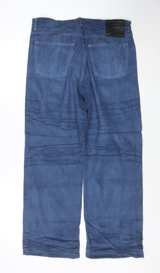 Burberry Women Blue Corduroy Chino Trousers Size 32