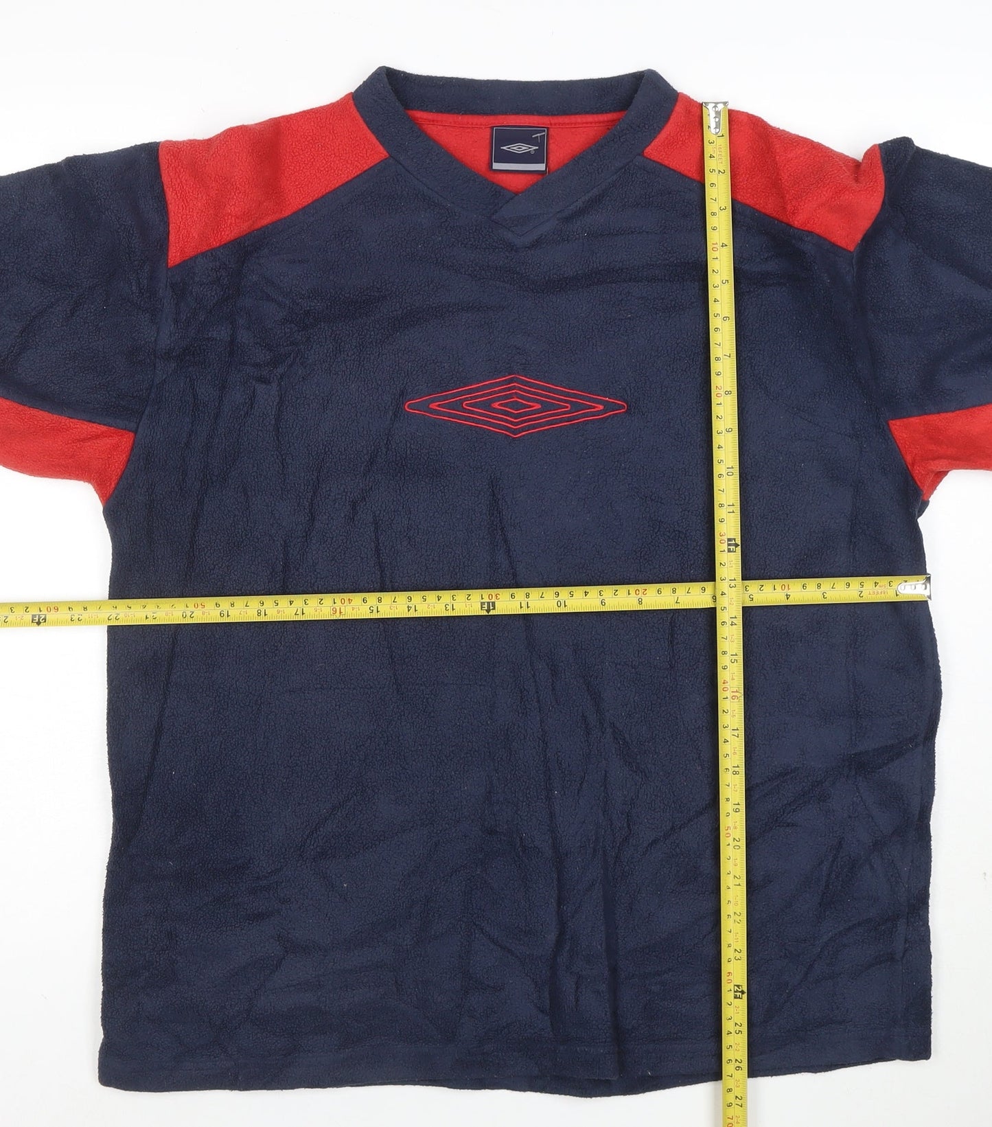 Umbro Mens Blue Red Fleece Pullover Sweatshirt Size M Long Sleeve