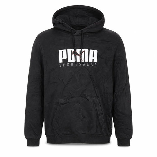 Puma Men's Black Pullover Hoodie L Sportswear Graphic Fleece