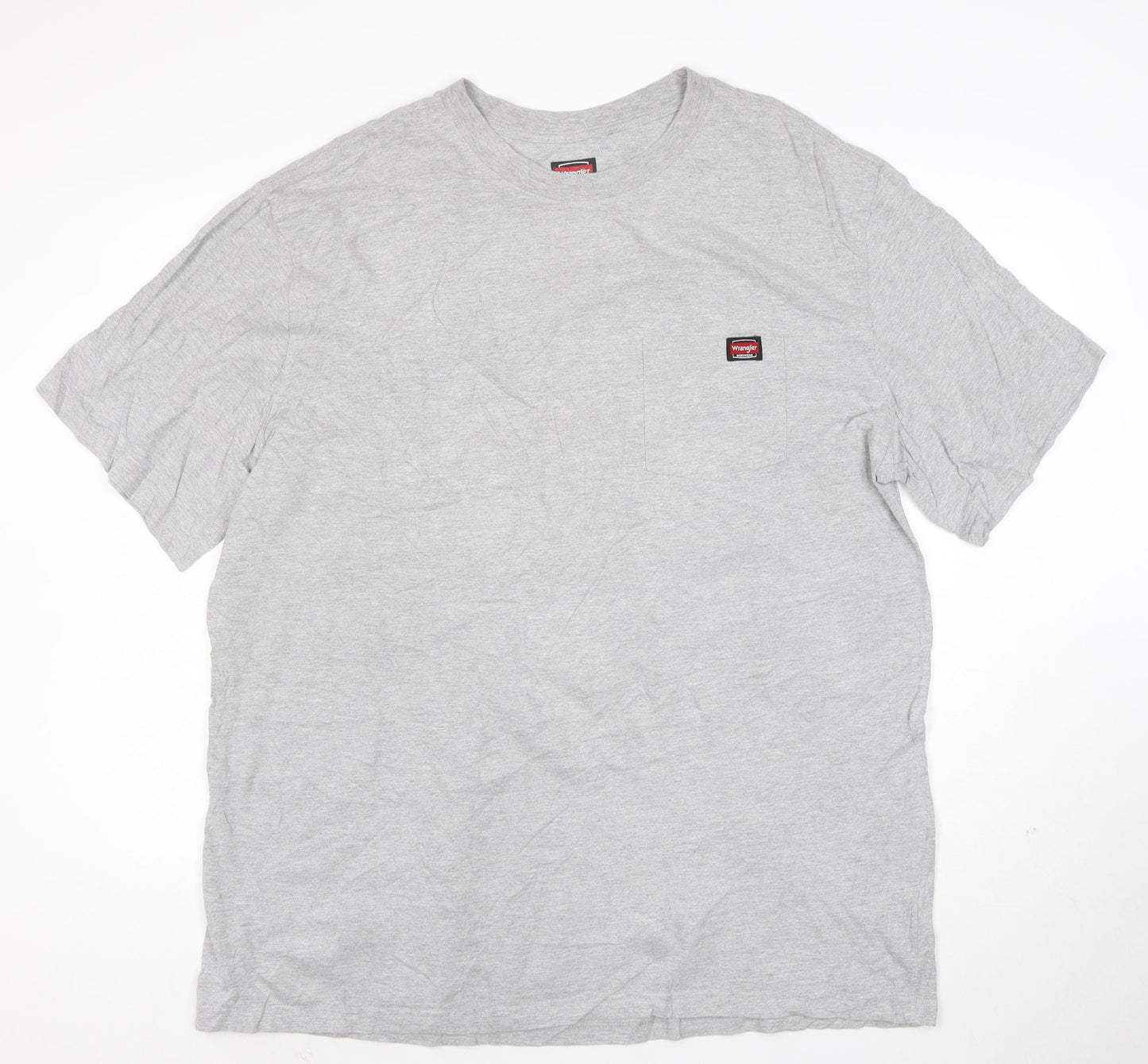 Wrangler Men's Grey 2XL Regular Fit Crew Neck Cotton T-Shirt