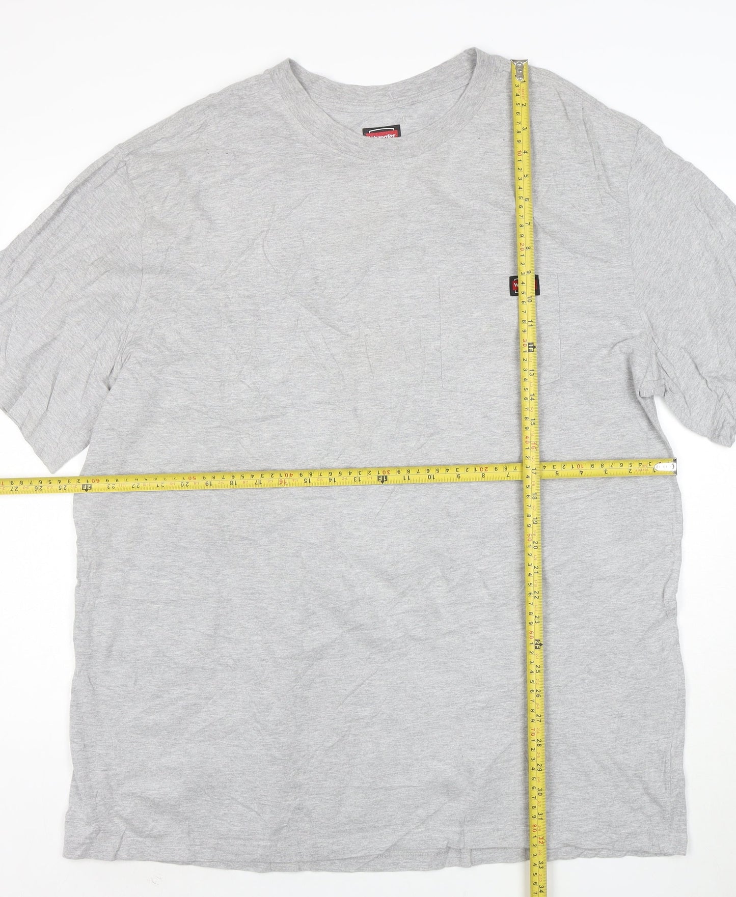 Wrangler Men's Grey 2XL Regular Fit Crew Neck Cotton T-Shirt