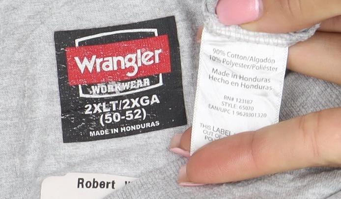 Wrangler Men's Grey 2XL Regular Fit Crew Neck Cotton T-Shirt