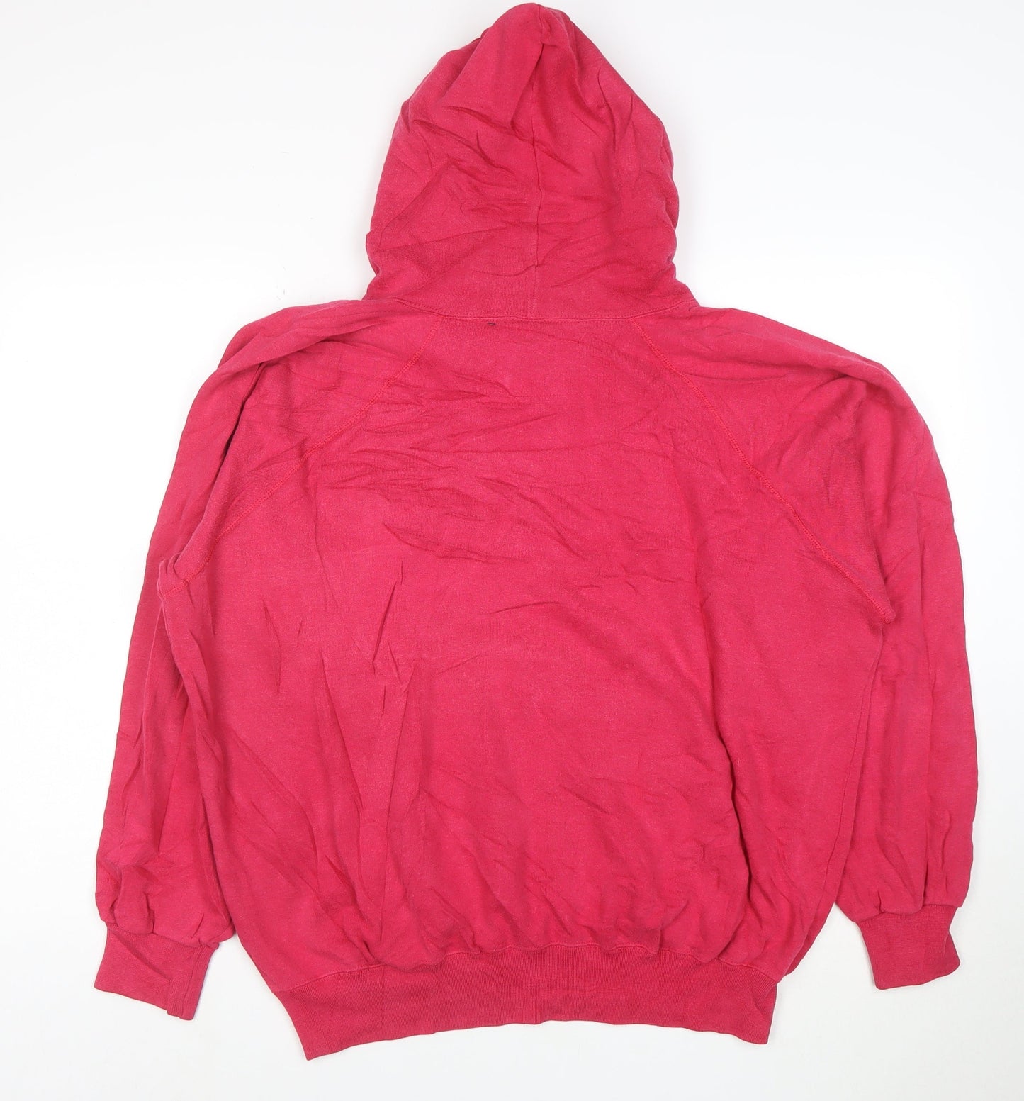 Champion Women Large Pink Pullover Hoodie Cotton Blend Logo Sweatshirt