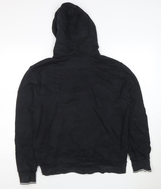 Fred Perry Men's Black Pullover Hoodie L with Logo Design