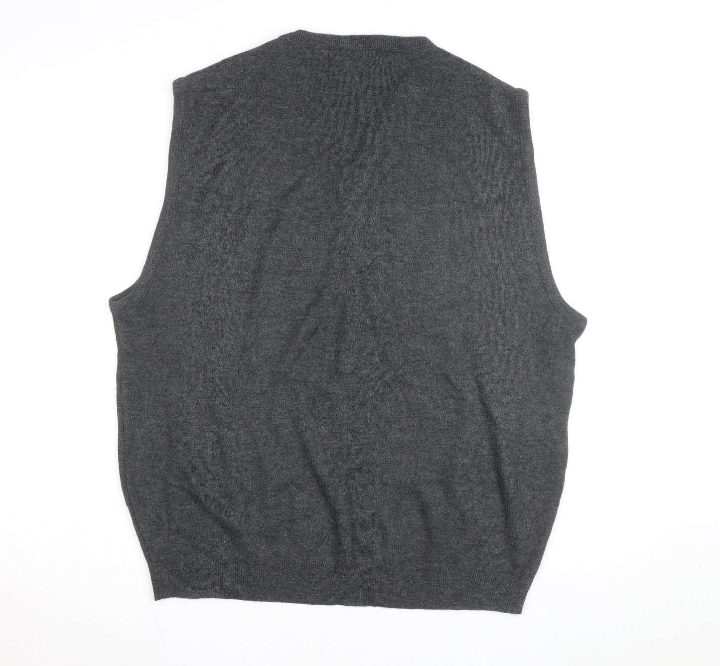 Towncraft Men's Grey Acrylic V-Neck Sleeveless Knit Vest XL
