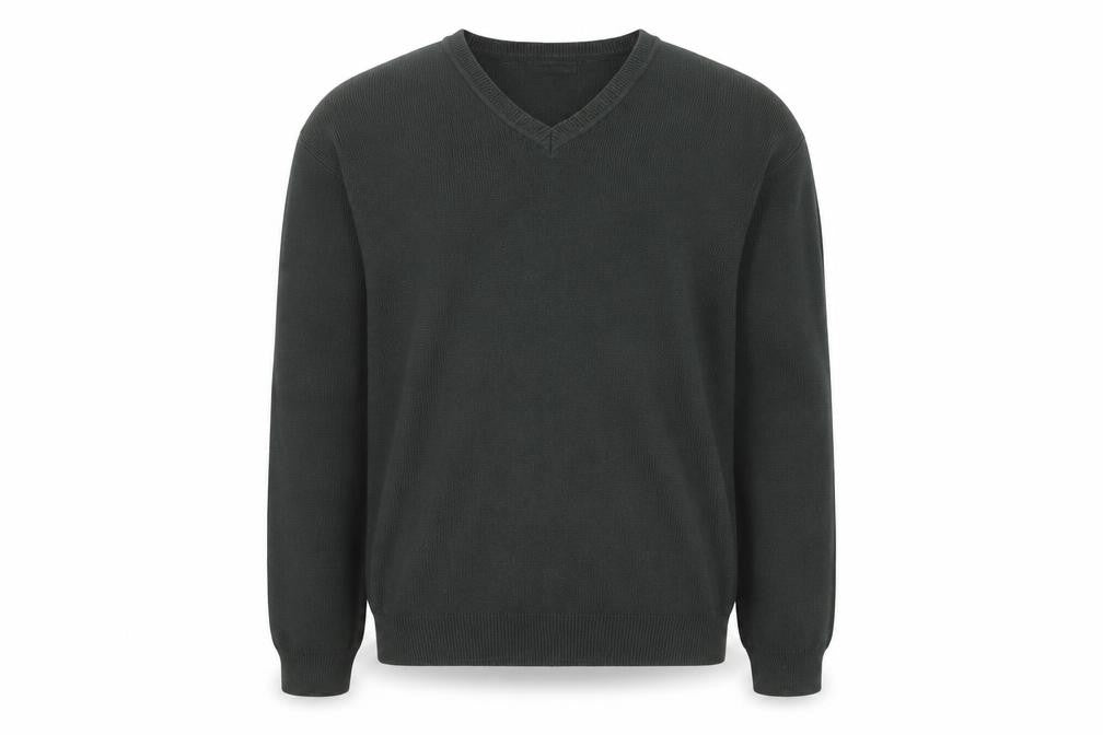 Van Heusen Men's Green Cotton V-Neck Pullover Jumper L