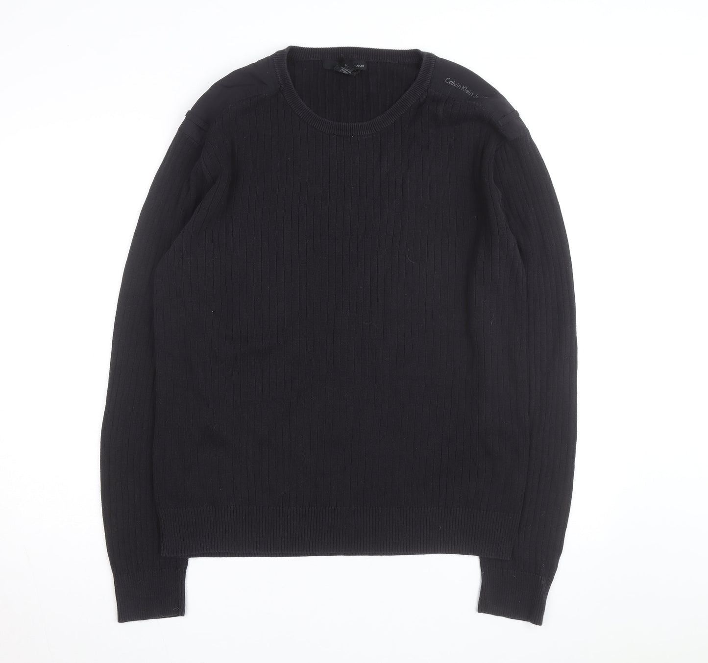 Calvin Klein Jeans Men’s Black XL Cotton Crew Neck Jumper