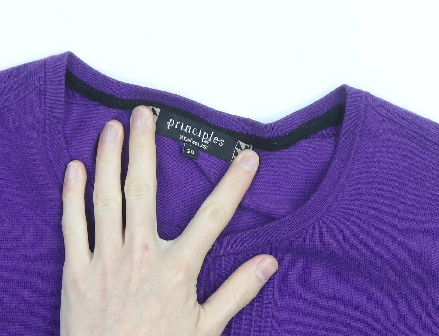 Principles by Ben de Lisi Women's Purple Cotton Cardigan Size 20