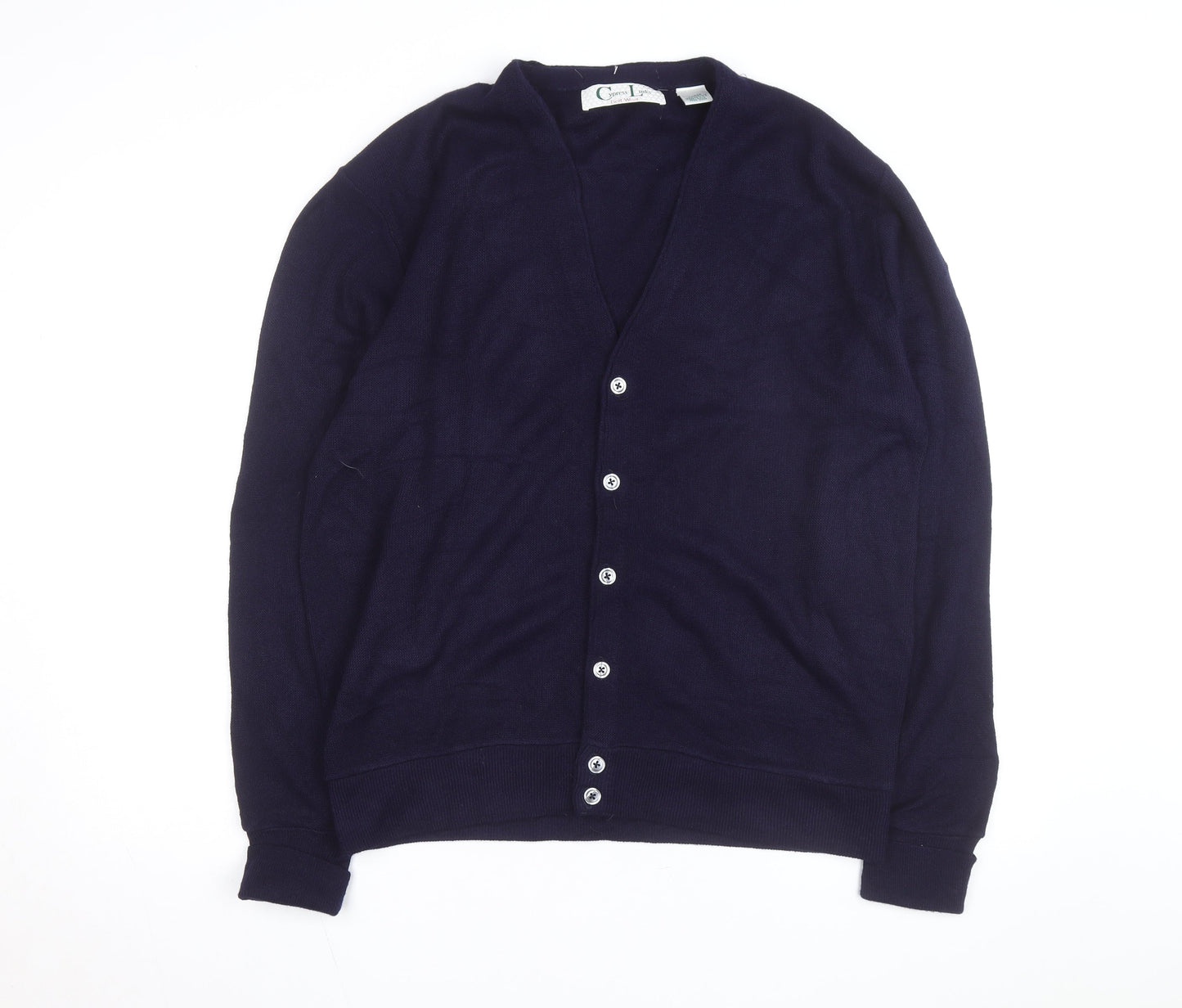 Cypress Links Men’s Blue Acrylic V-Neck Cardigan Size L Golf Wear