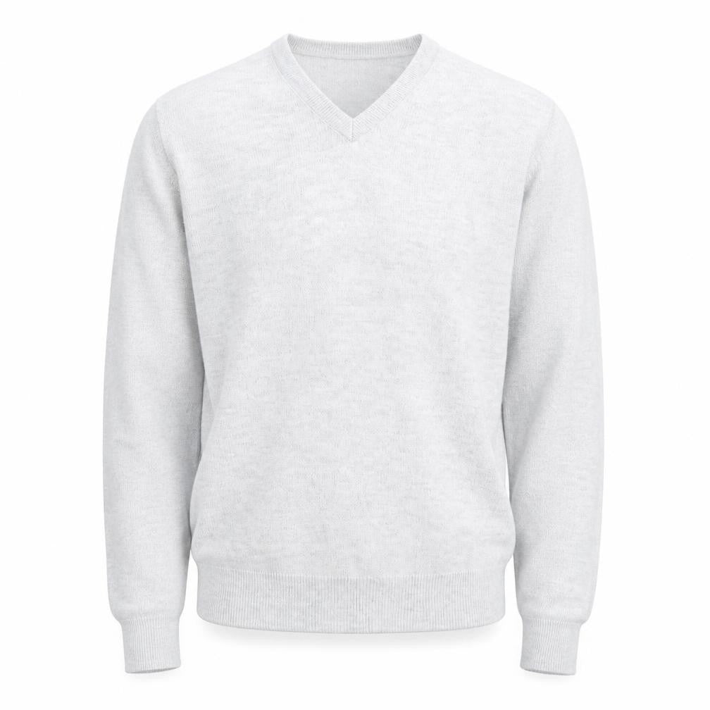 Robert Bruce Men’s Grey Wool V-Neck Long Sleeve Jumper L