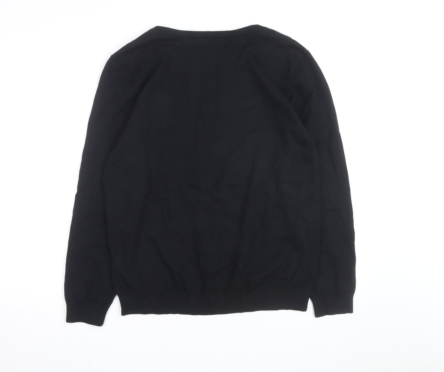 Tommy Hilfiger Men's Black Cotton Crew Neck Pullover Jumper XL