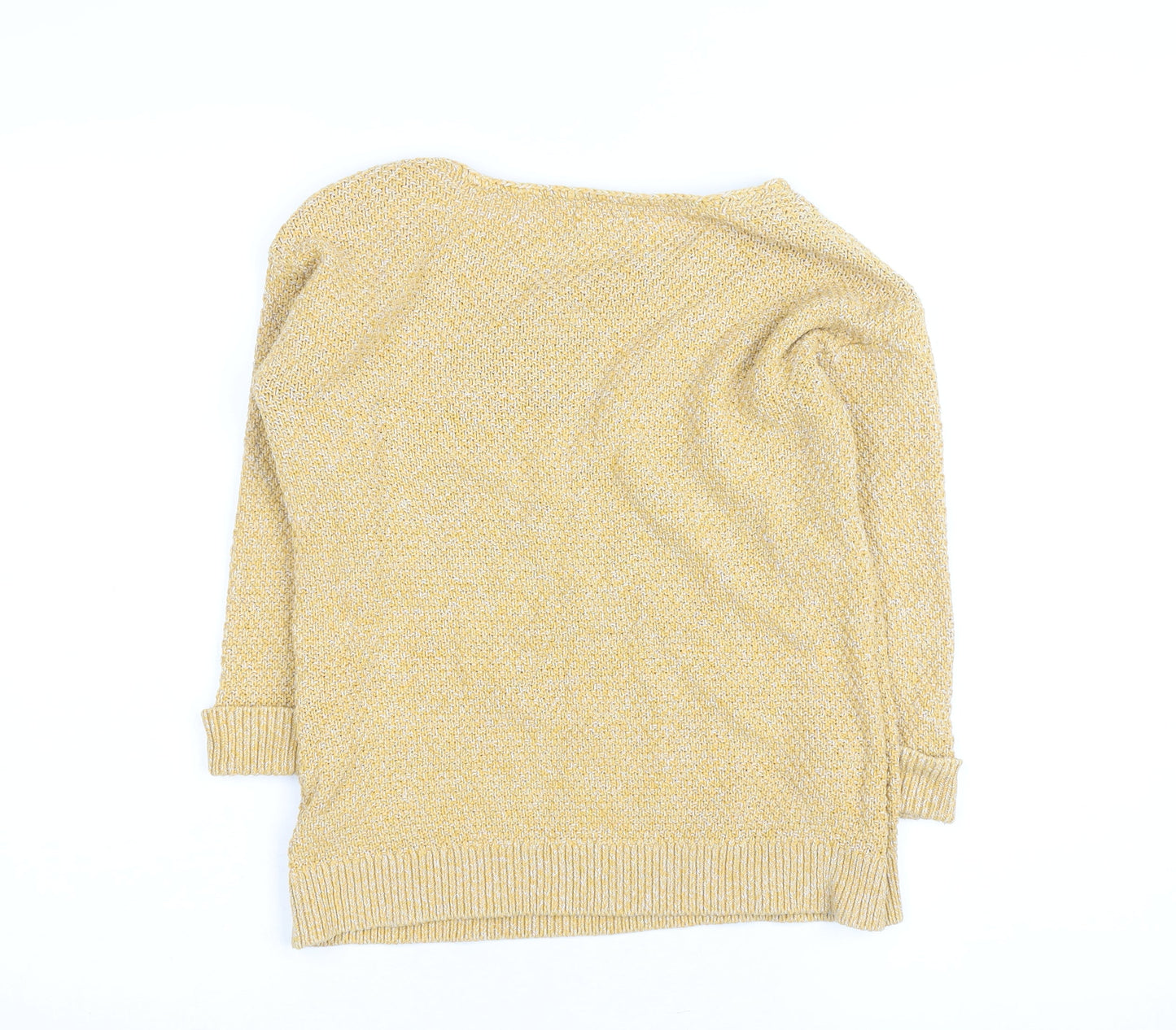 FatFace Women's Yellow Scoop Neck Knit Jumper Size M