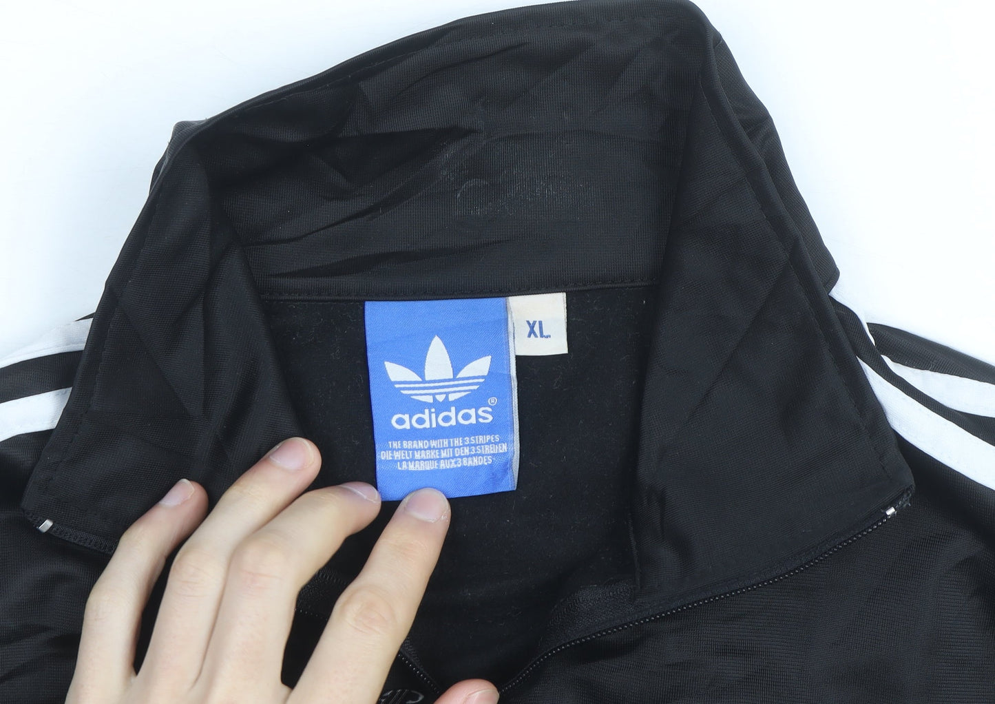 Adidas Men's Black XL Track Jacket Windbreaker Full Zip