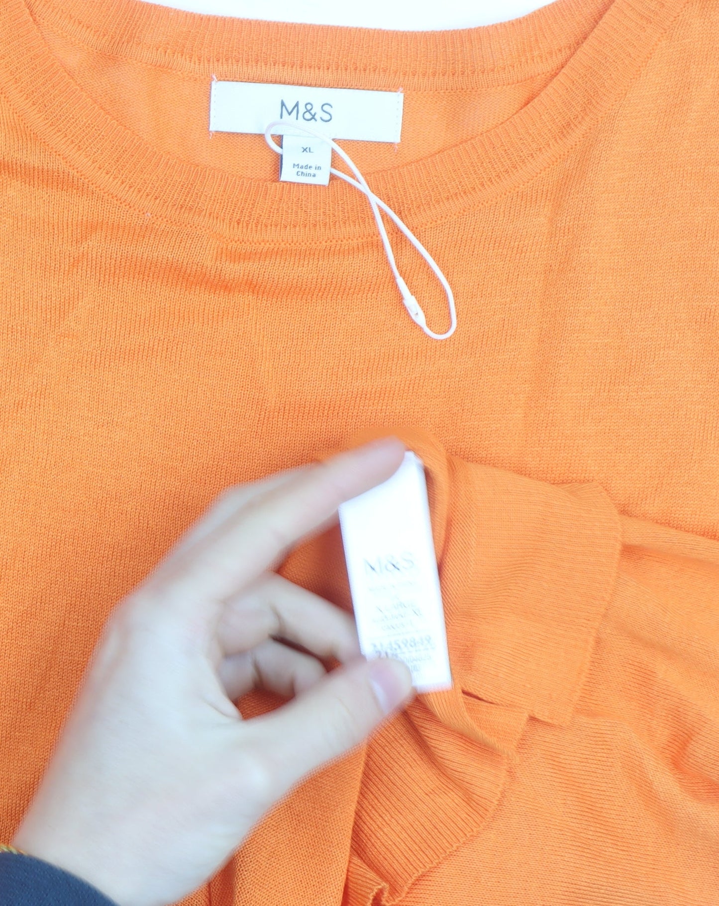Marks and Spencer Women’s Orange Cotton Modal Crew Neck Jumper XL