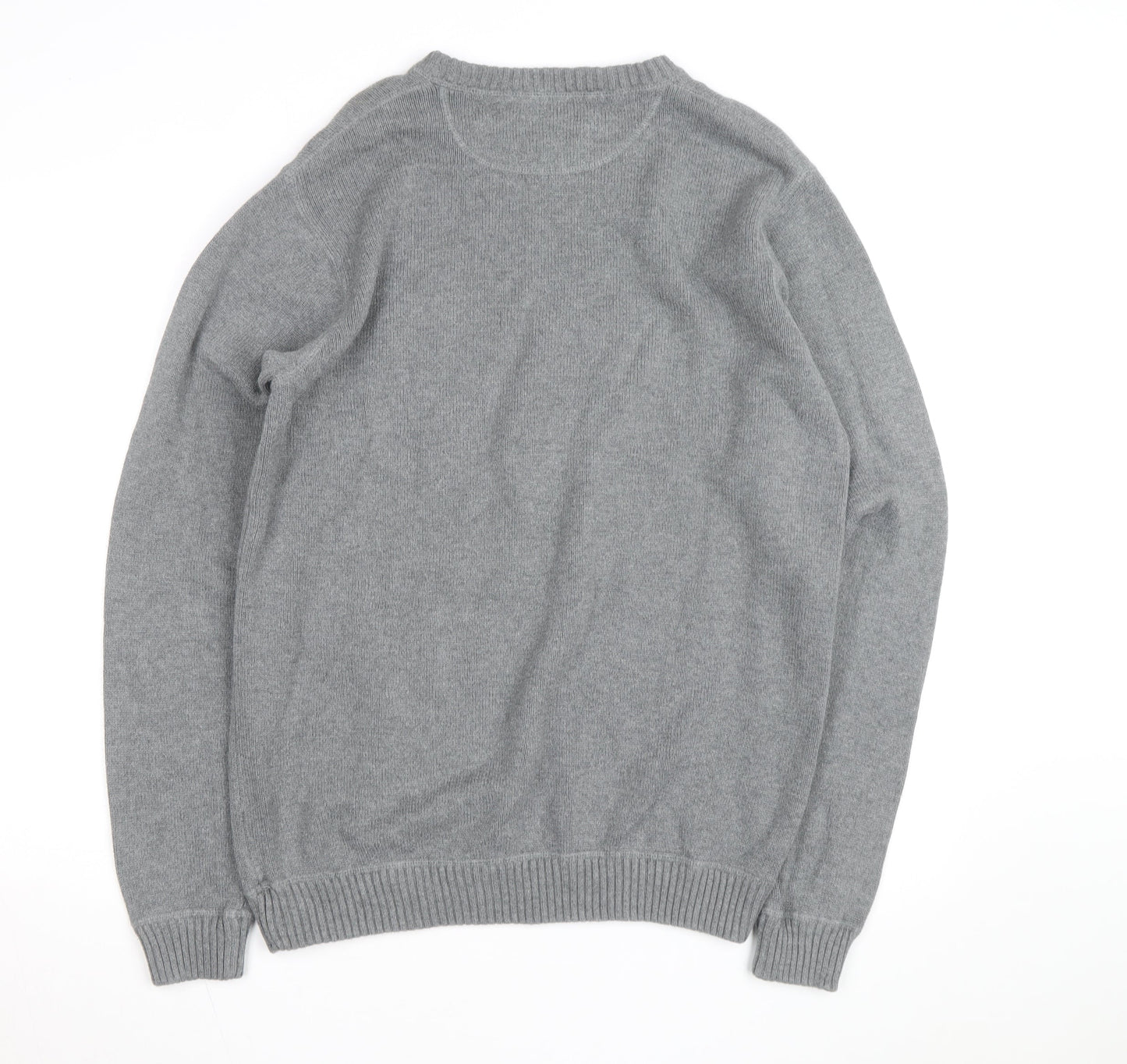 Eddie Bauer Men’s Grey Cotton Crew Neck Pullover Jumper L Tall
