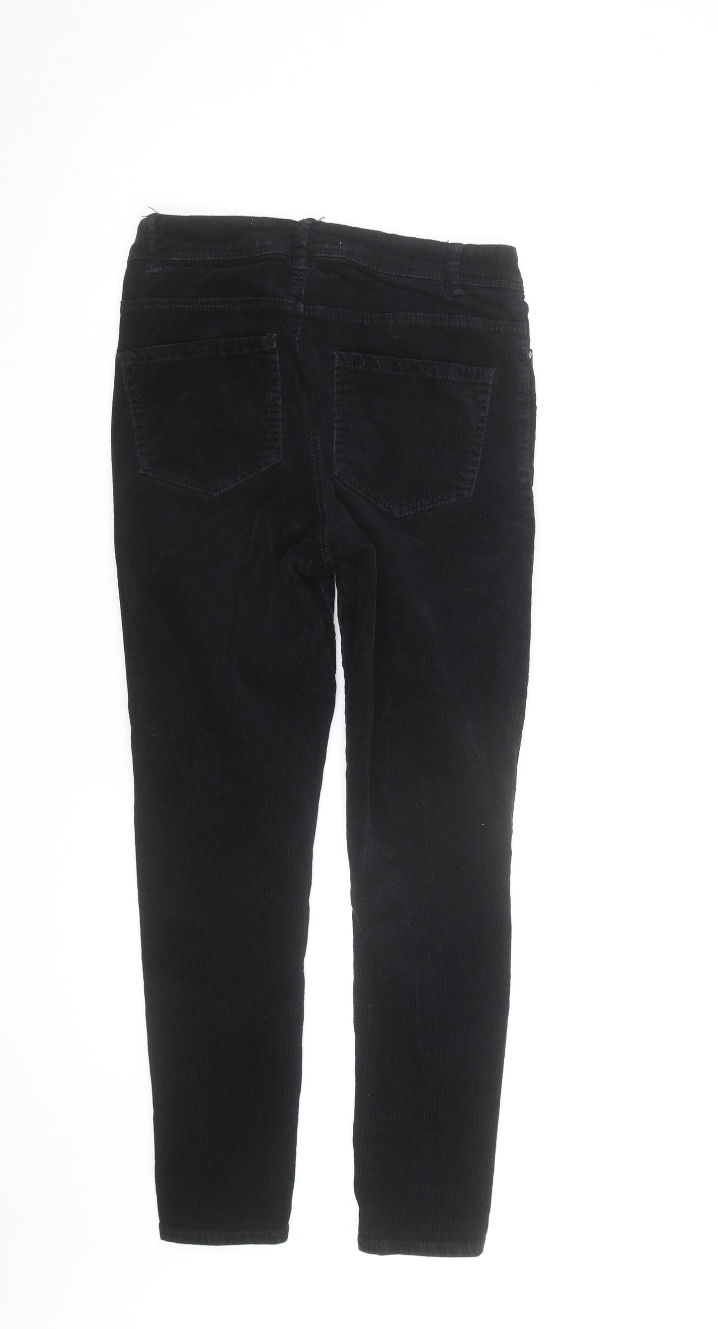 Denim Co Women Black Corduroy Skinny High Rise Trousers Size 10