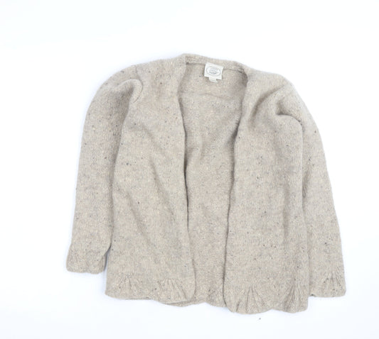 Lauren Ashley Women Beige Petite Wool Cardigan Size Small