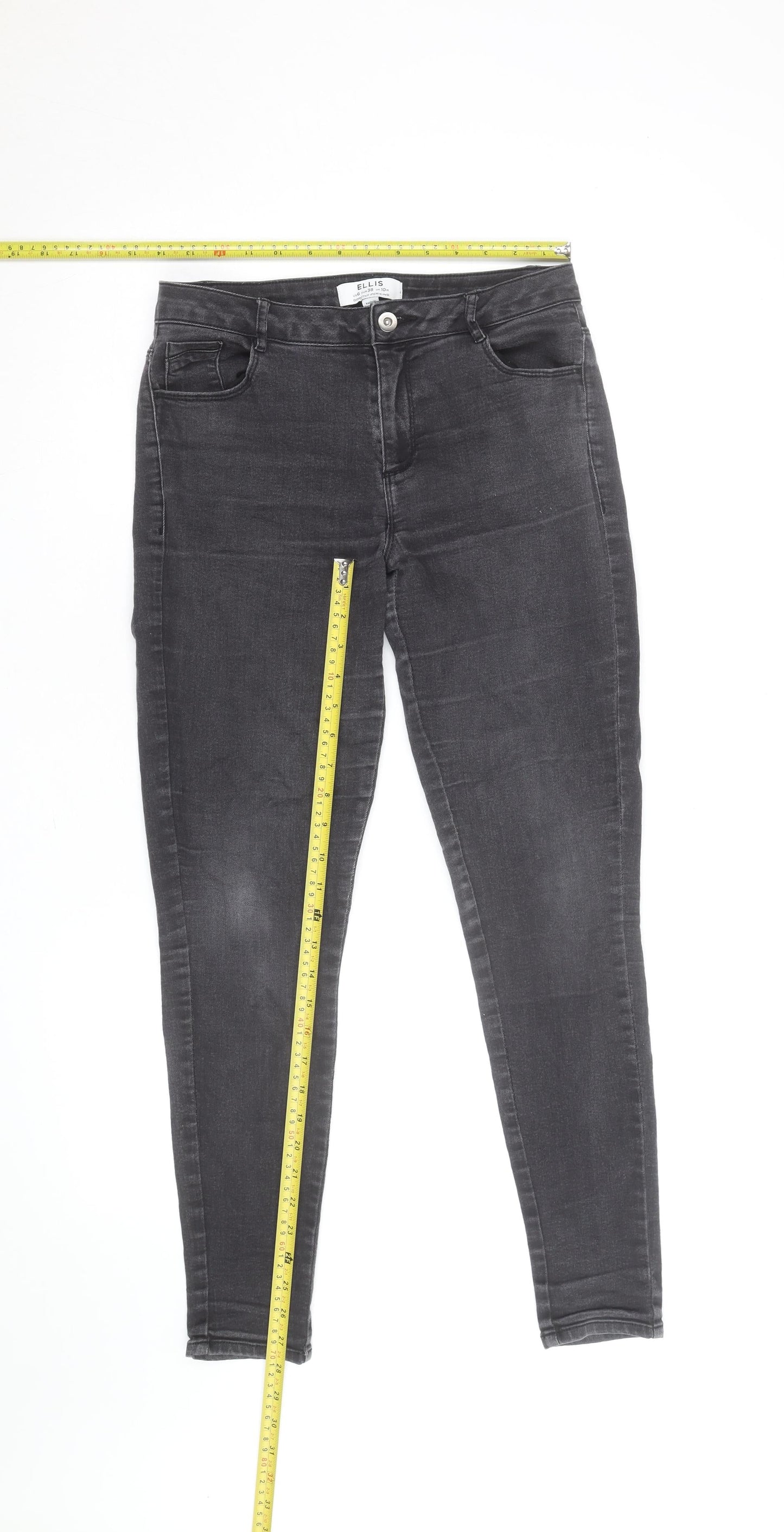 ELLIS Women's Black Skinny Jeans Size 10 Slim Fit Stretch Denim
