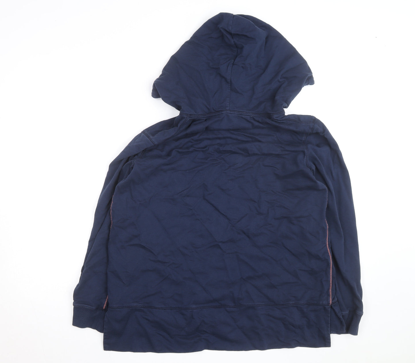 White Stuff Women's Navy Cotton Pullover Hoodie Size 12