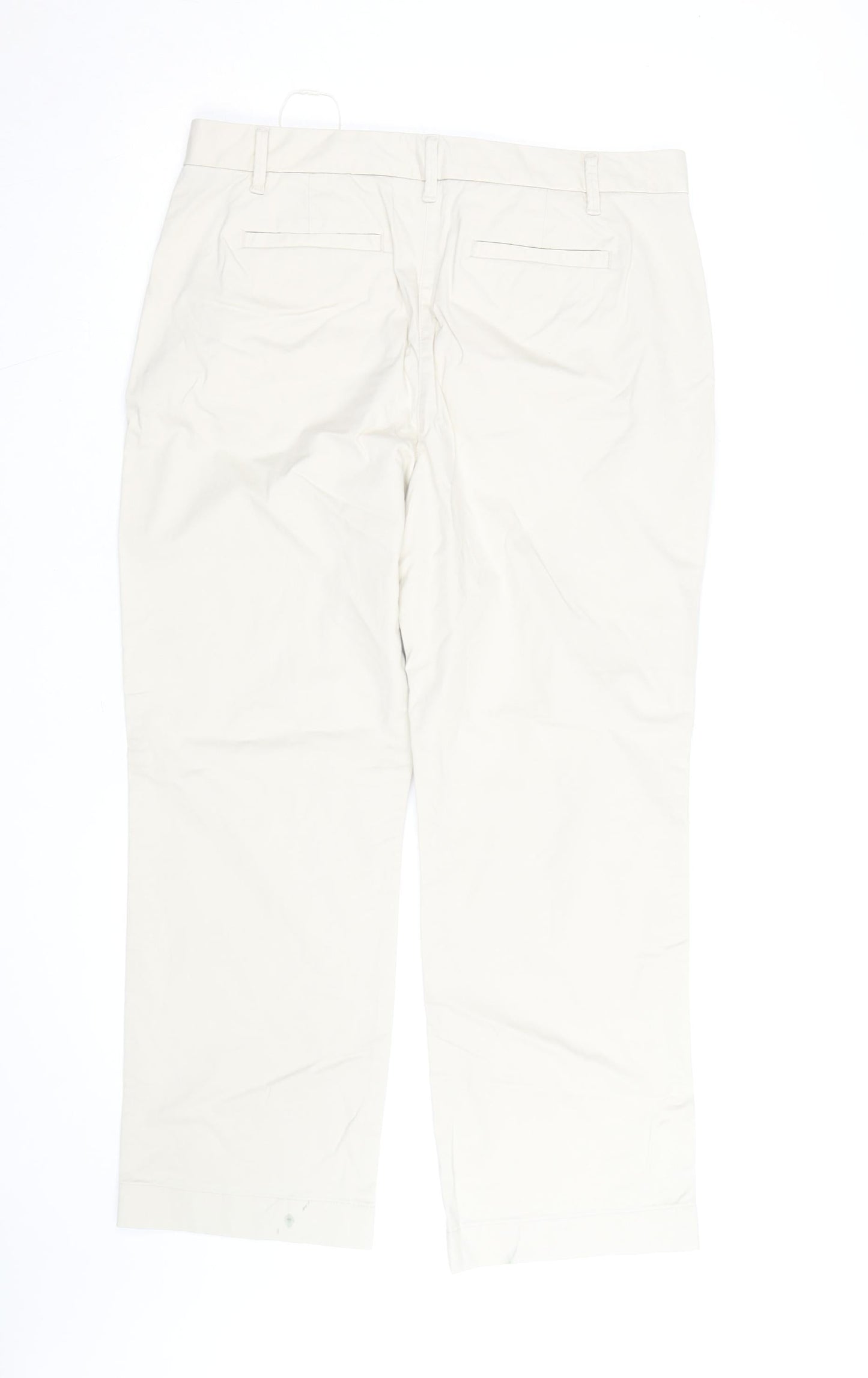 Marks and Spencer Womens Beige Chino Trousers Size 14 Short