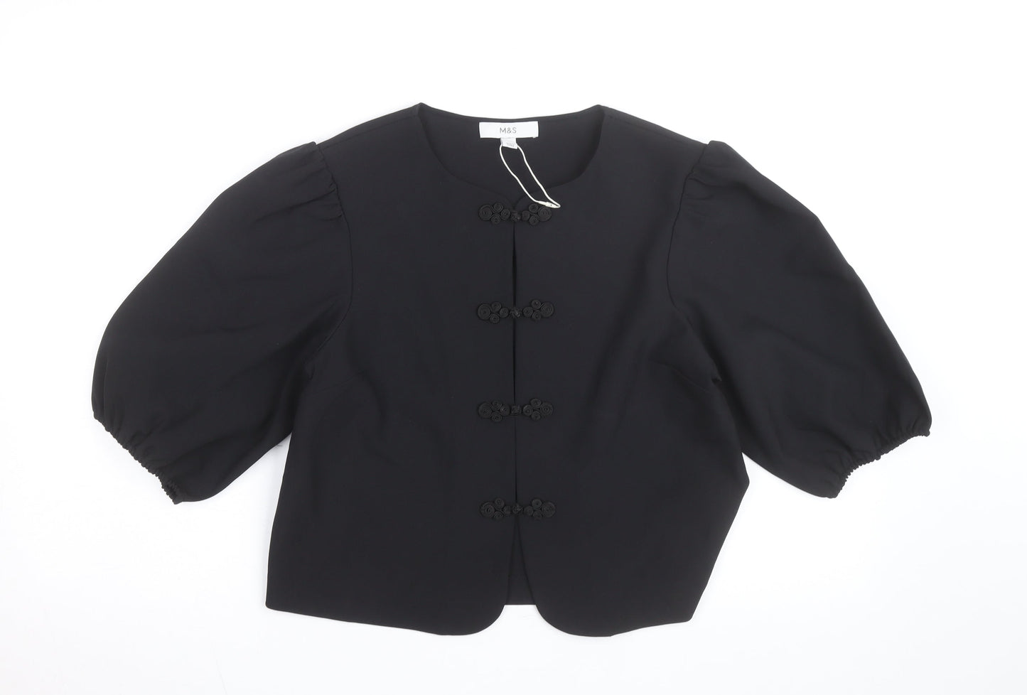 Marks and Spencer Women's Black Button Blouse Size 10 Regular