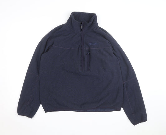 Berghaus Men Blue Fleece L 1/2 Zip Outdoor Hiking Jacket